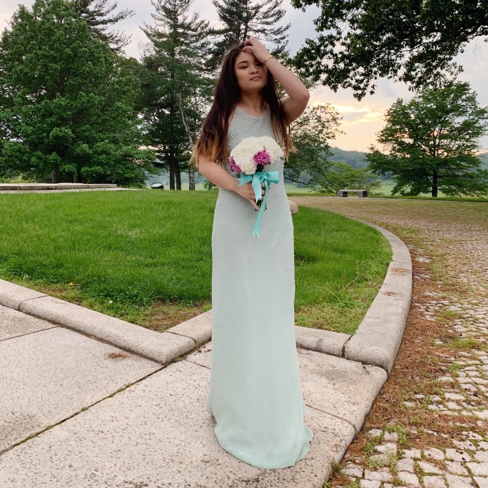 Mint green prom dress
